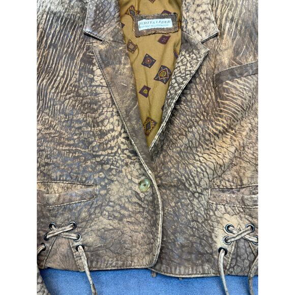 Vintage 1980’s Echtes Leder German Distressed Leather Jacket Size EU 40/US 8-10 - Picture 4 of 13